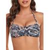 Ocean Blues Women’s Strapless Swimsuits for Women Bandeau Bikini Top Tie Back Halter Bathing Suit Top(Paisley Floral)