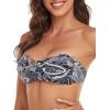 Ocean Blues Women’s Strapless Swimsuits for Women Bandeau Bikini Top Tie Back Halter Bathing Suit Top(Paisley Floral)