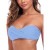 Ocean Blues Women’s Strapless Swimsuits for Women Bandeau Bikini Top Tie Back Halter Bathing Suit Top(Sea Blue)