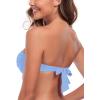 Ocean Blues Women’s Strapless Swimsuits for Women Bandeau Bikini Top Tie Back Halter Bathing Suit Top(Sea Blue)