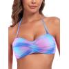 Ocean Blues Women’s Strapless Swimsuits for Women Bandeau Bikini Top Tie Back Halter Bathing Suit Top(Splash)