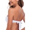 Ocean Blues Women’s Strapless Swimsuits for Women Bandeau Bikini Top Tie Back Halter Bathing Suit Top(White-1)