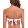 Ocean Blues Women’s Strapless Swimsuits for Women Bandeau Bikini Top Tie Back Halter Bathing Suit Top(White-1)