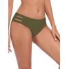 Ocean Blues Women’s Strappy Bikini Bottom Full Coverage Swim Briefs(Army Green)
