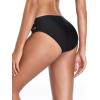 Ocean Blues Women’s Strappy Bikini Bottom Full Coverage Swim Briefs(Black)