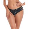 Ocean Blues Women’s Strappy Bikini Bottom Full Coverage Swim Briefs(Black Polka Dot)