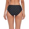 Ocean Blues Women’s Strappy Bikini Bottom Full Coverage Swim Briefs(Black Polka Dot)