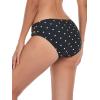 Ocean Blues Women’s Strappy Bikini Bottom Full Coverage Swim Briefs(Black Polka Dot)