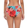 Ocean Blues Women’s Strappy Bikini Bottom Full Coverage Swim Briefs(Blue Floral)