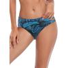 Ocean Blues Women’s Strappy Bikini Bottom Full Coverage Swim Briefs(Blue Leaf)