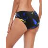 Ocean Blues Women’s Strappy Bikini Bottom Full Coverage Swim Briefs(Feather Print)