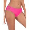 Ocean Blues Women’s Strappy Bikini Bottom Full Coverage Swim Briefs(Hot Pink)