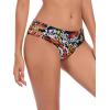 Ocean Blues Women’s Strappy Bikini Bottom Full Coverage Swim Briefs(Multi Leopard)