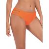 Ocean Blues Women’s Strappy Bikini Bottom Full Coverage Swim Briefs(Orange-red)