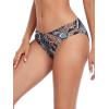 Ocean Blues Women’s Strappy Bikini Bottom Full Coverage Swim Briefs(Paisley Floral)