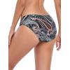 Ocean Blues Women’s Strappy Bikini Bottom Full Coverage Swim Briefs(Paisley Floral)