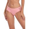 Ocean Blues Women’s Strappy Bikini Bottom Full Coverage Swim Briefs(Pink)