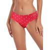 Ocean Blues Women’s Strappy Bikini Bottom Full Coverage Swim Briefs(Red Polka Dot)