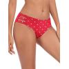 Ocean Blues Women’s Strappy Bikini Bottom Full Coverage Swim Briefs(Red Polka Dot)