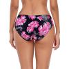 Ocean Blues Women’s Strappy Bikini Bottom Full Coverage Swim Briefs(Rose Redbud)