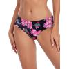 Ocean Blues Women’s Strappy Bikini Bottom Full Coverage Swim Briefs(Rose Redbud)