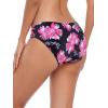 Ocean Blues Women’s Strappy Bikini Bottom Full Coverage Swim Briefs(Rose Redbud)
