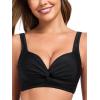 Ocean Blues Women’s Supportive Bikini Top Molded Swimsuit Top Without Wire(Black)