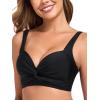 Ocean Blues Women’s Supportive Bikini Top Molded Swimsuit Top Without Wire(Black)