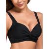 Ocean Blues Women’s Supportive Bikini Top Molded Swimsuit Top Without Wire(Black)