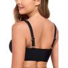 Ocean Blues Women’s Supportive Bikini Top Molded Swimsuit Top Without Wire(Black)