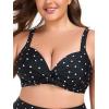 Ocean Blues Women’s Supportive Bikini Top Molded Swimsuit Top Without Wire(Black Polka Dot)
