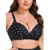 Ocean Blues Women’s Supportive Bikini Top Molded Swimsuit Top Without Wire(Black Polka Dot)