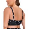 Ocean Blues Women’s Supportive Bikini Top Molded Swimsuit Top Without Wire(Black Polka Dot)