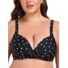 Ocean Blues Women’s Supportive Bikini Top Molded Swimsuit Top Without Wire(Black Polka Dot)