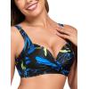 Ocean Blues Women’s Supportive Bikini Top Molded Swimsuit Top Without Wire(Feather Print)