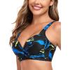 Ocean Blues Women’s Supportive Bikini Top Molded Swimsuit Top Without Wire(Feather Print)
