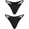 Ocean Blues Women’s Thong Bikini Bottom(Black)
