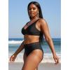 Ocean Blues Women’s Triangle Bikini Set High Waisted Two Piece Bathing Suit Sexy Mesh Bikini(Black)