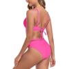 Ocean Blues Women’s Triangle Bikini Set High Waisted Two Piece Bathing Suit Sexy Mesh Bikini(Hot Pink)