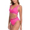 Ocean Blues Women’s Triangle Bikini Set High Waisted Two Piece Bathing Suit Sexy Mesh Bikini(Hot Pink)
