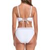 Ocean Blues Women’s Triangle Bikini Set High Waisted Two Piece Bathing Suit Sexy Mesh Bikini(White)