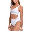 Ocean Blues Women’s Triangle Bikini Set High Waisted Two Piece Bathing Suit Sexy Mesh Bikini(White)