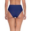 Ocean Blues Women’s Twist Bikini Bottom Ruched Bathing Suit Bottom Mid Rise Swim Bottom(Navy Blue)