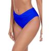 Ocean Blues Women’s Twist Bikini Bottom Ruched Bathing Suit Bottom Mid Rise Swim Bottom(Royal Blue)