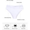 Ocean Blues Women’s Twist Bikini Bottom Ruched Bathing Suit Bottom Mid Rise Swim Bottom(White)