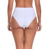 Ocean Blues Women’s Twist Bikini Bottom Ruched Bathing Suit Bottom Mid Rise Swim Bottom(White)