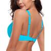 Ocean Blues Women’s Underwire Bikini Tops Retro Push Up Bathing Suit Top(Sky Blue)
