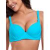 Ocean Blues Women’s Underwire Bikini Tops Retro Push Up Bathing Suit Top(Sky Blue)