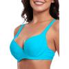 Ocean Blues Women’s Underwire Bikini Tops Retro Push Up Bathing Suit Top(Sky Blue)