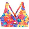 Ocean Blues Women’s V-Neck Bikini Top Retro Cutout Bathing Suit Top(Colorful Floral)